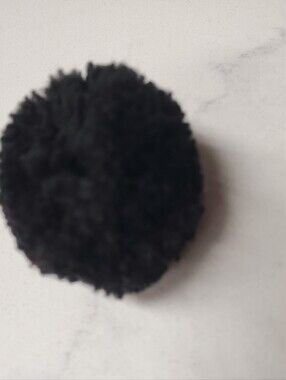 Lot of 2 - Handmade Black Pom Pom Ceramic Magnets